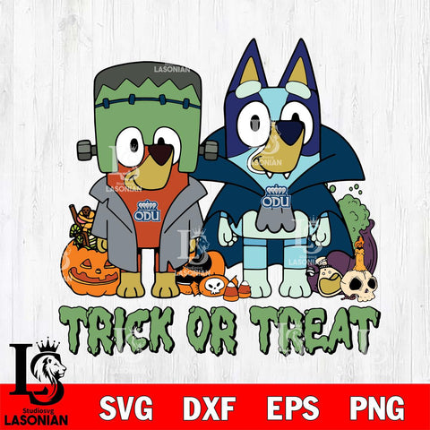 Old Dominion Monarchs Bluey Halloween Trick or Treat Svg Eps Dxf Png File, Digital Download, Instant Download