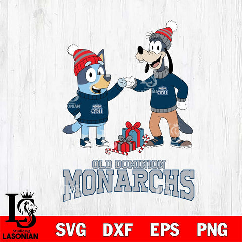Old Dominion Monarchs Bluey With Goofy Christmas File Cut, NCAA SVG DXF EPS PNG FILE, Digital Download,Instant Download, Silhouette