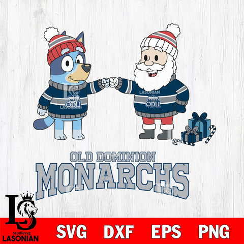 Old Dominion Monarchs Bluey With Satan Christmas File Cut, NCAA SVG DXF EPS PNG FILE, Digital Download,Instant Download, Silhouette