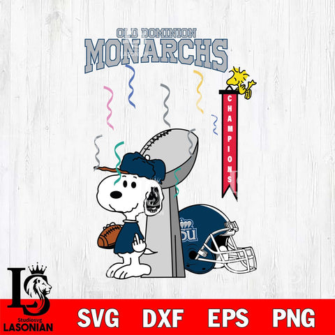 Old Dominion Monarchs Charlie Brown and Snoopy Super Bowl Svg Eps Dxf Png File, NCAA svg , Digital Download , Instant Download, Cricut File