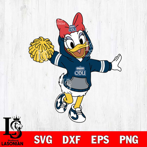 Old Dominion Monarchs Daisy Duck Cheerleader Christmas File Cut, NCAA SVG DXF EPS PNG FILE, Digital Download , Criucut , Silhouette