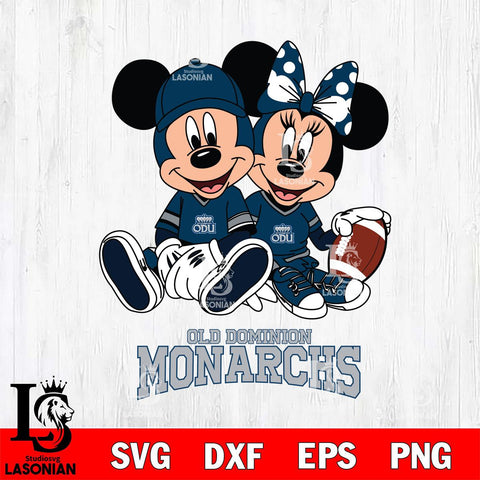 Old Dominion Monarchs Disney Mickey And Minnie Football Svg Eps Dxf Png File, NCAA svg , Digital Download , Instant Download, Cricut File