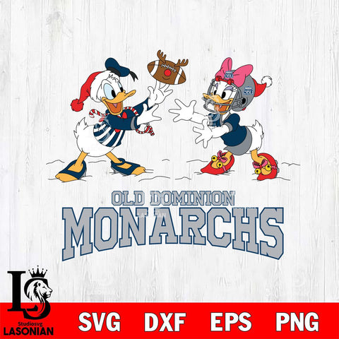 Old Dominion Monarchs Donald Duck & Daisy Duck Football Cricut,Christmas SVG DXF EPS PNG FILE, NCAA Digital Download,Instant Download, Silhouette