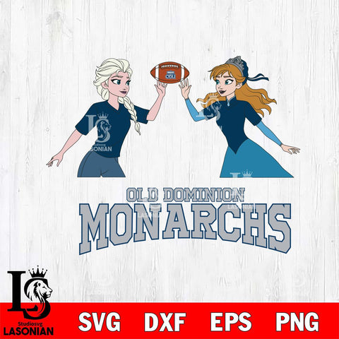 Old Dominion Monarchs Elsa & Anna Football Cricut,Christmas SVG DXF EPS PNG FILE, NCAA Digital Download,Instant Download, Silhouette