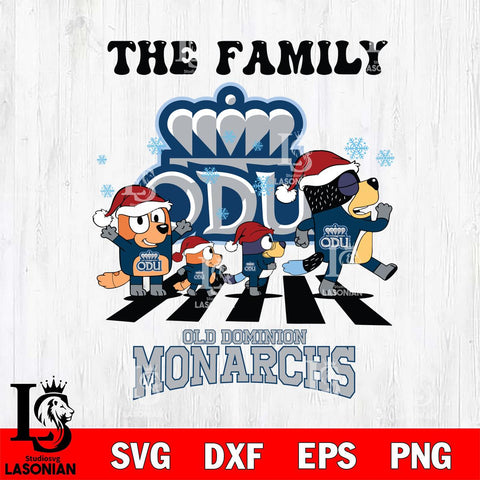 Old Dominion Monarchs Family Bluey Christmas Svg Eps Dxf Png File, Digital Download