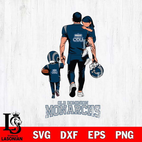 Old Dominion Monarchs Father And Son Football SVG DXF EPS PNG FILE,NCAA SVG, Father day Digital Download,Instant Download, Silhouette