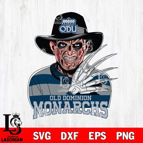 Old Dominion Monarchs Freddy Krueger Horror Halloween Svg Eps Dxf Png File, NCAA svg, Digital Download, Instant Download