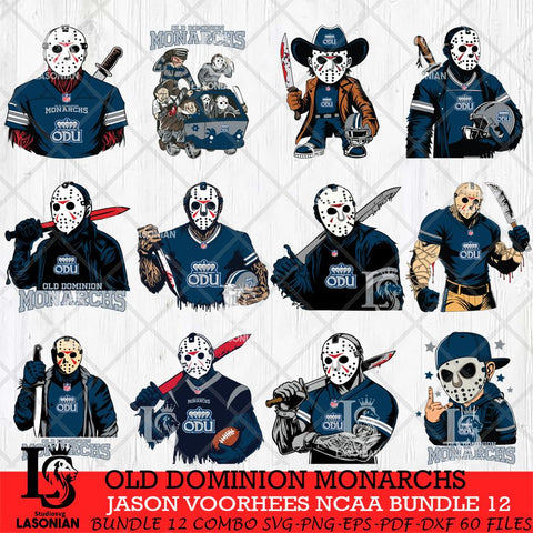 Old Dominion Monarchs Jason Voorhees Horror Bundle 12 SVG Eps Dxf Png File, bundle NCAA svg, Digital Download, Instant Download