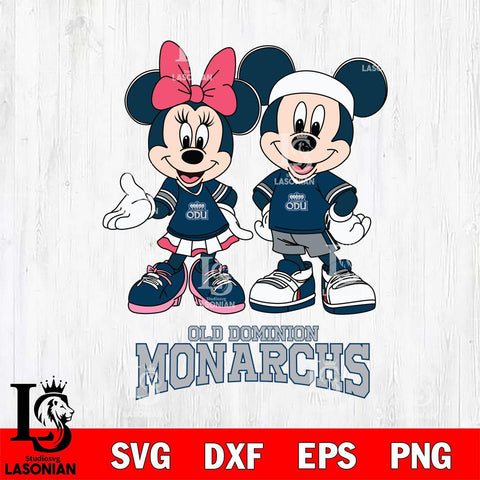 Old Dominion Monarchs Mickey And Minnie Football Svg Eps Dxf Png File, NCAA svg , Digital Download , Instant Download, Cricut File