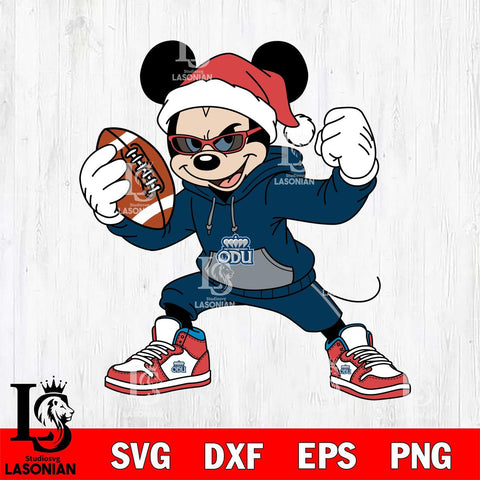 Old Dominion Monarchs Mickey Cool Football Christmas File Cut, NCAA SVG DXF EPS PNG FILE, Digital Download , Criucut , Silhouette