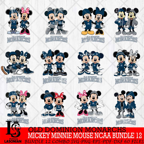 Old Dominion Monarchs Mickey Minnie Mouse NCAA Bundle 12 Svg Eps Dxf Png File, Bundle NCAA svg , File Cut , Digital Download , Instant Download, Cut Svg Files