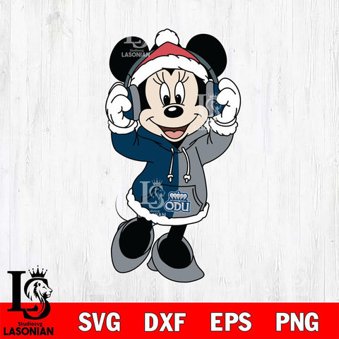 Old Dominion Monarchs Minnie Mouse Disney Football Christmas File Cut, NCAA SVG DXF EPS PNG FILE, Digital Download , Criucut , Silhouette