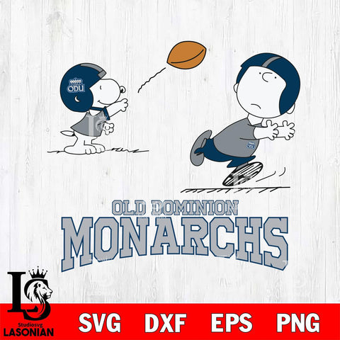 Old Dominion Monarchs Peanuts play football SVG DXF EPS PNG FILE,Snoopy File Cut, NCAA Digital Download,Instant Download,Christmas Silhouette