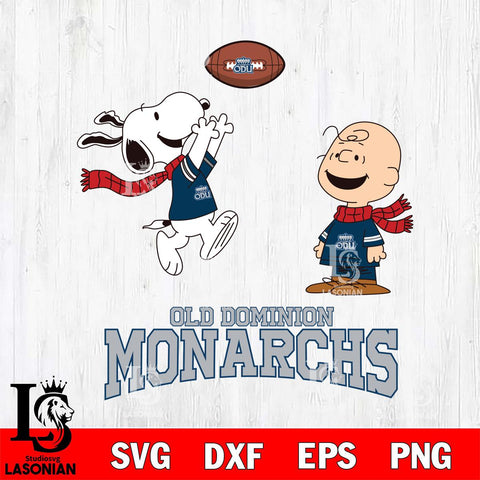 Old Dominion Monarchs Snoopy & Charlie Brown Football Cricut,Christmas SVG DXF EPS PNG FILE, NCAA Digital Download,Instant Download, Silhouette