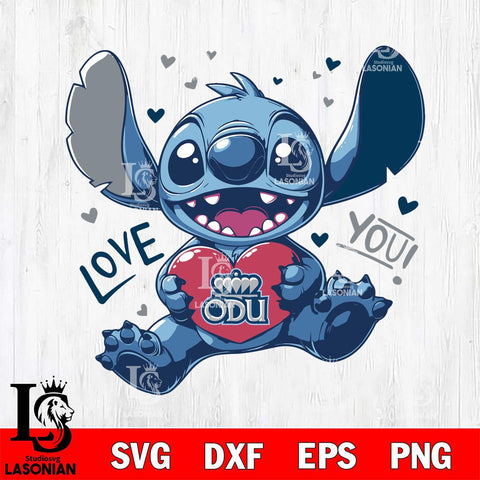 Old Dominion Monarchs Stitch Love Svg Eps Dxf Png File, NCAA svg, Digital Download, Instant Download