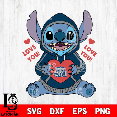 Old Dominion Monarchs Stitch Love You File Cut, NCAA SVG DXF EPS PNG FILE, Digital Download , Criucut , Silhouette