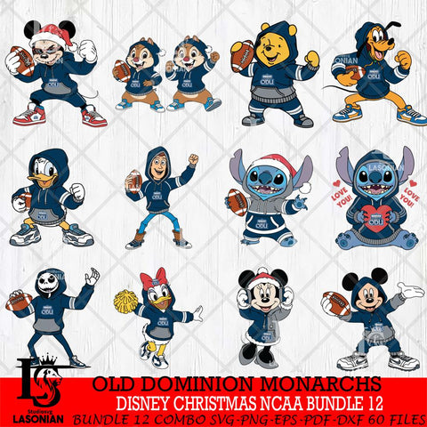 Old Dominion Monarchs  Disney christmas NCAA Bundle File Cut, Bundle NCAA SVG DXF EPS PNG FILE, Digital Download , Criucut , Silhouette