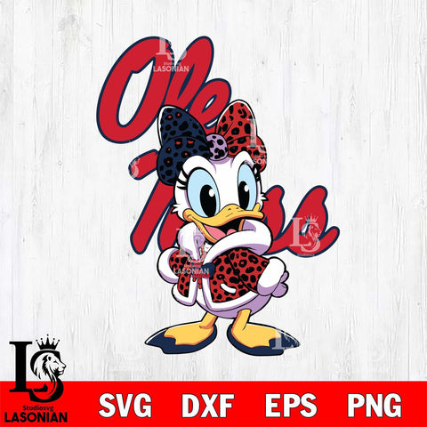 Ole Miss Rebels Fancy Daisy Duck Disney Svg Eps Dxf Png File, Digital Download, Instant Download