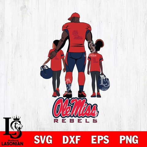 Ole Miss Rebels 3 Father and son Rugby SVG DXF EPS PNG FILE,NCAA SVG, Father day Digital Download,Instant Download, Silhouette
