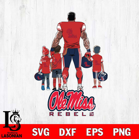 Ole Miss Rebels 4 Father and son Rugby SVG DXF EPS PNG FILE,NCAA SVG, Father day Digital Download,Instant Download, Silhouette
