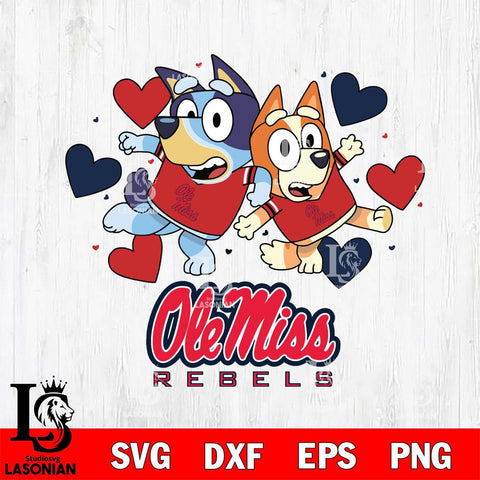 Ole Miss Rebels Bluey & Bingo 10 Svg Eps Dxf Png File, NCAA svg, Digital Download, Instant Download