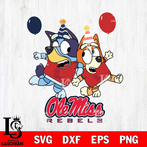 Ole Miss Rebels Bluey & Bingo 2 Svg Eps Dxf Png File, NCAA svg, Digital Download, Instant Download