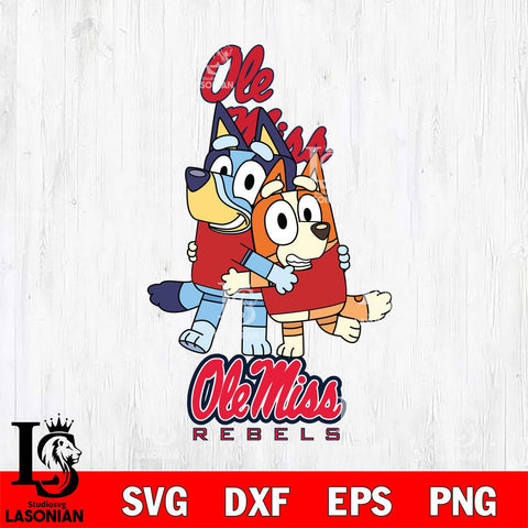 Ole Miss Rebels Bluey & Bingo 3 Svg Eps Dxf Png File, NCAA svg, Digital Download, Instant Download