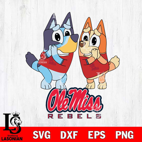 Ole Miss Rebels Bluey & Bingo 5 Svg Eps Dxf Png File, NCAA svg, Digital Download, Instant Download