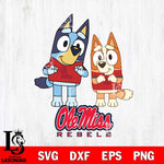 Ole Miss Rebels Bluey & Bingo 6 Svg Eps Dxf Png File, NCAA svg, Digital Download, Instant Download