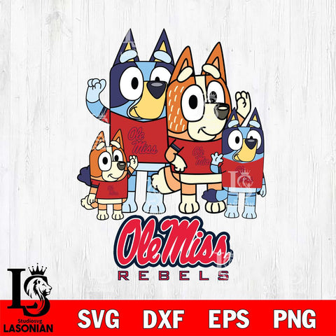 Ole Miss Rebels Bluey & Bingo 7 Svg Eps Dxf Png File, NCAA svg, Digital Download, Instant Download