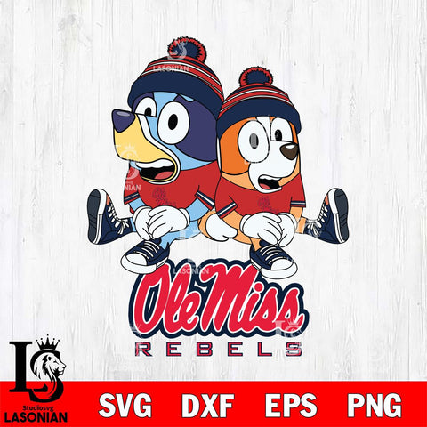 Ole Miss Rebels Bluey & Bingo 8 Svg Eps Dxf Png File, NCAA svg, Digital Download, Instant Download