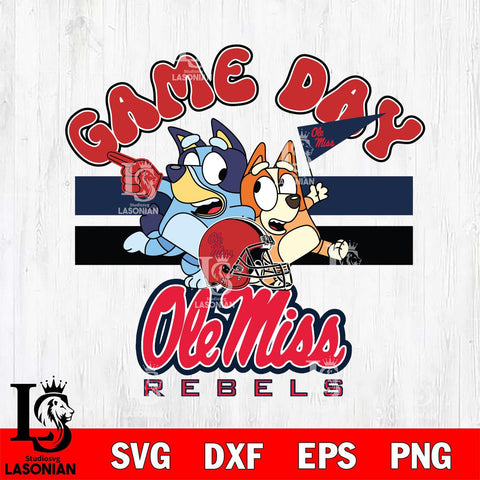 Ole Miss Rebels Bluey & Bingo 9 Svg Eps Dxf Png File, NCAA svg, Digital Download, Instant Download