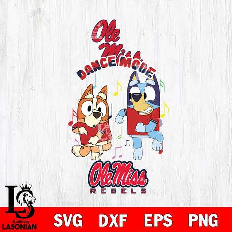 Ole Miss Rebels Bluey Bingo Dance Mode Svg Eps Dxf Png File, NCAA svg, Digital Download, Instant Download