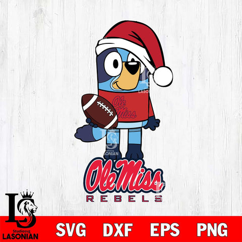 Ole Miss Rebels Bluey Christmas Svg Eps Dxf Png File, Digital Download