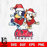 Ole Miss Rebels Bluey Christmas Holiday Svg Eps Dxf Png File, Digital Download