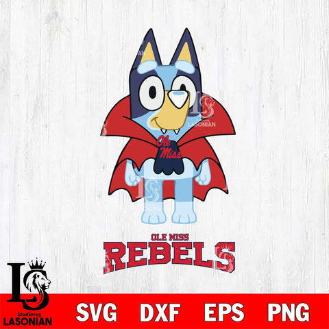 Ole Miss Rebels Bluey Dracula Halloween Svg Eps Dxf Png File, Digital Download, Instant Download