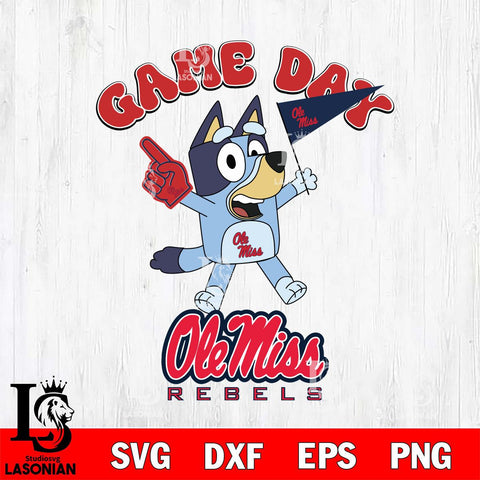 Ole Miss Rebels Bluey Game Day Svg Eps Dxf Png File, Digital Download, Instant Download