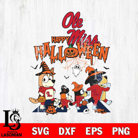Ole Miss Rebels Bluey Halloween Family Svg Eps Dxf Png File, Digital Download, Instant Download