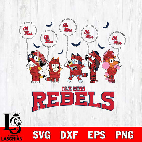 Ole Miss Rebels Bluey Halloween Spooky Svg Eps Dxf Png File, Digital Download, Instant Download