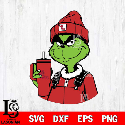 Ole Miss Rebels Boujee Grinch 2 Svg Eps Dxf Png File, Digital Download, Instant Download