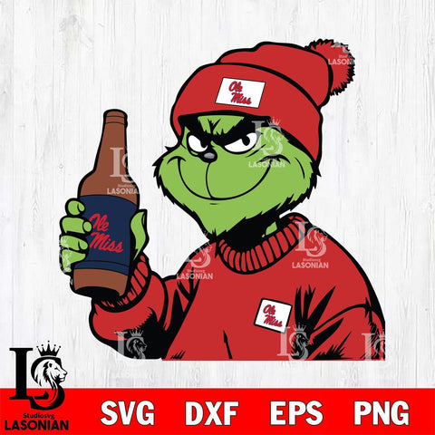 Ole Miss Rebels Boujee Grinch 5 Svg Eps Dxf Png File, Digital Download, Instant Download