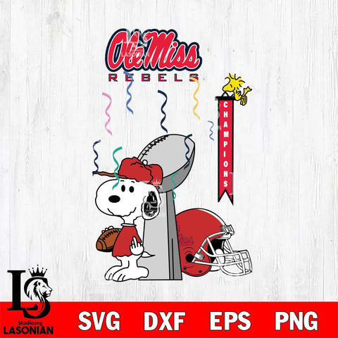 Ole Miss Rebels Charlie Brown and Snoopy Super Bowl Svg Eps Dxf Png File, NCAA svg , Digital Download , Instant Download, Cricut File