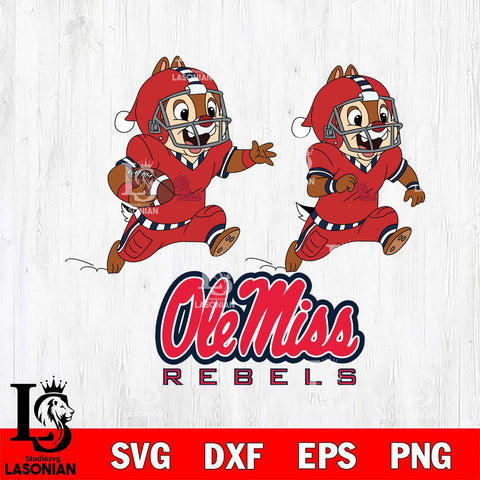 Ole Miss Rebels Chip & Dale Football Cricut,Christmas SVG DXF EPS PNG FILE, NCAA Digital Download,Instant Download, Silhouette