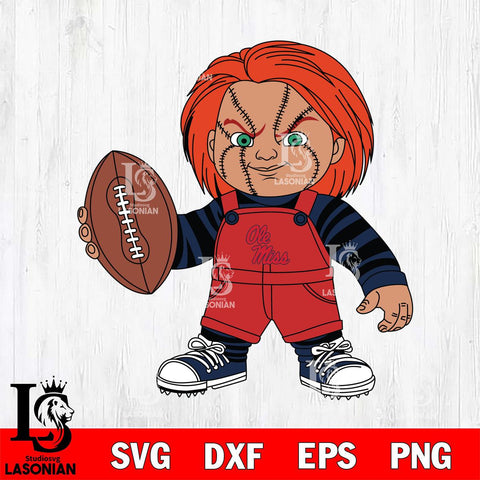 Ole Miss Rebels Chucky Horror 12 Svg Eps Dxf Png File, NCAA svg, Digital Download, Instant Download