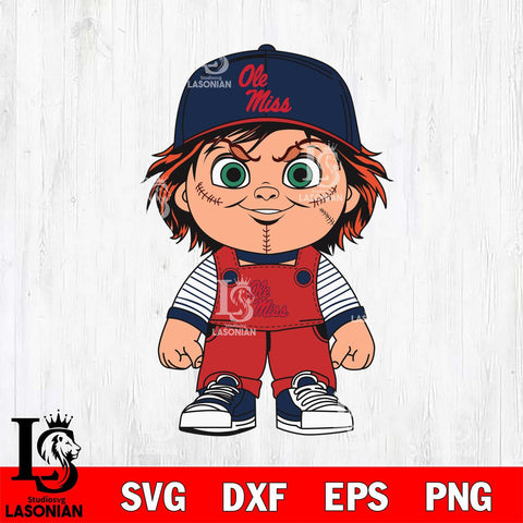 Ole Miss Rebels Chucky Horror Svg Eps Dxf Png File, NCAA svg, Digital Download, Instant Download