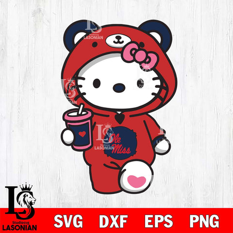 Ole Miss Rebels Cute Hello Kitty Svg Eps Dxf Png File, Digital Download, Instant Download
