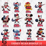 Ole Miss Rebels Disney NCAA Bundle Svg PNG 12 Svg Eps Dxf Png File, Digital Download
