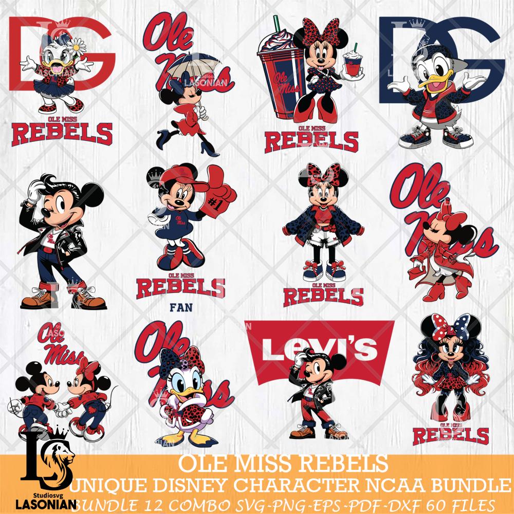 Ole Miss Rebels Disney character NCAA Bundle 12 – lasoniansvg