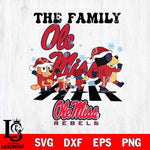 Ole Miss Rebels Family Bluey Christmas Svg Eps Dxf Png File, Digital Download