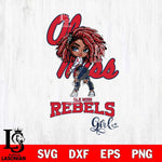 Ole Miss Rebels Fan Girl Svg Eps Dxf Png File, Digital Download, Instant Download